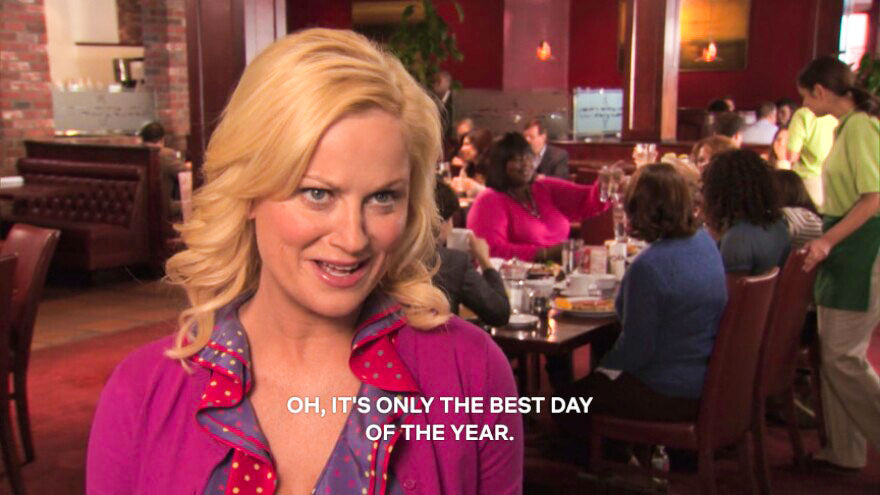 leslie knope in parks and rec galentines day