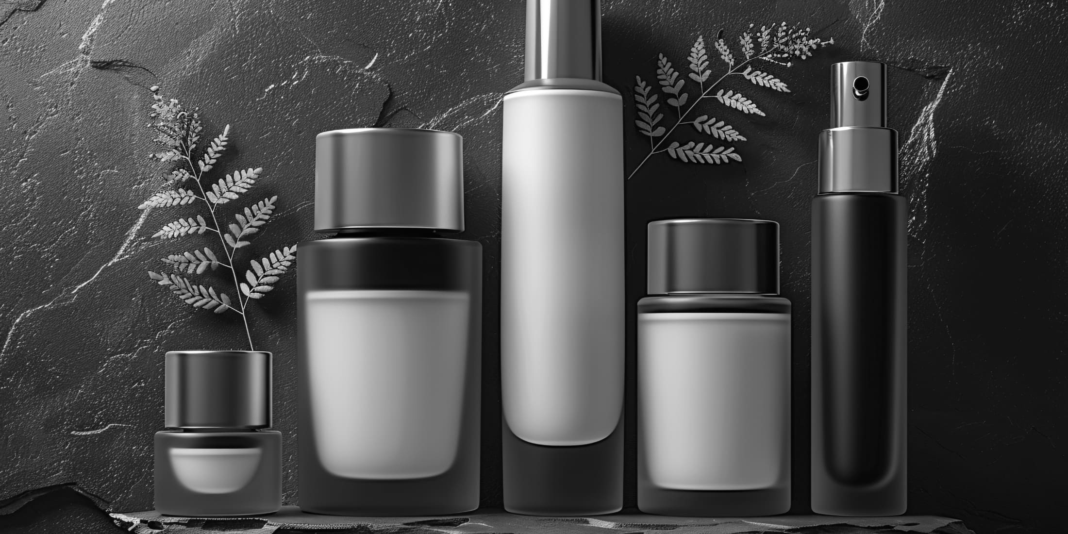 Various alternatives to hair gel for men’s hair styling, including different types of containers for hair wax, pomade, and creams, displayed with a natural, elegant backdrop.