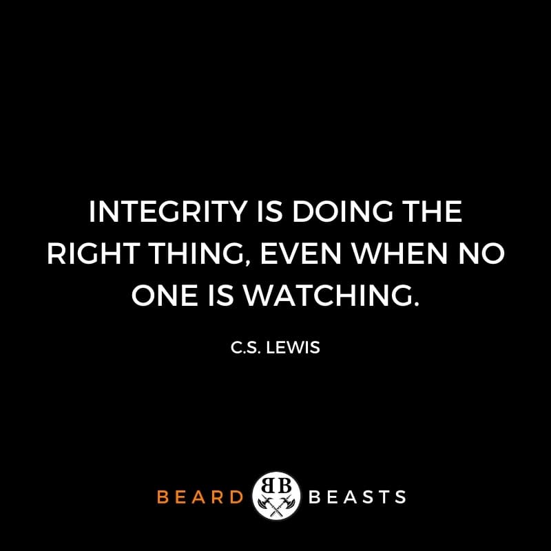 a quote that reads Integrity is doing the right thing, even when no one is watching.