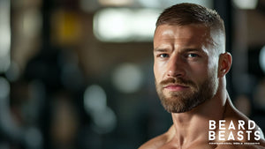 Portrait of a muscular man with a modern crew cut, a popular choice among haircuts for bodybuilders.